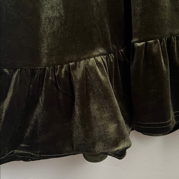 Green Velvet Long Sleeve Holiday Dress - Picture 4 of 7